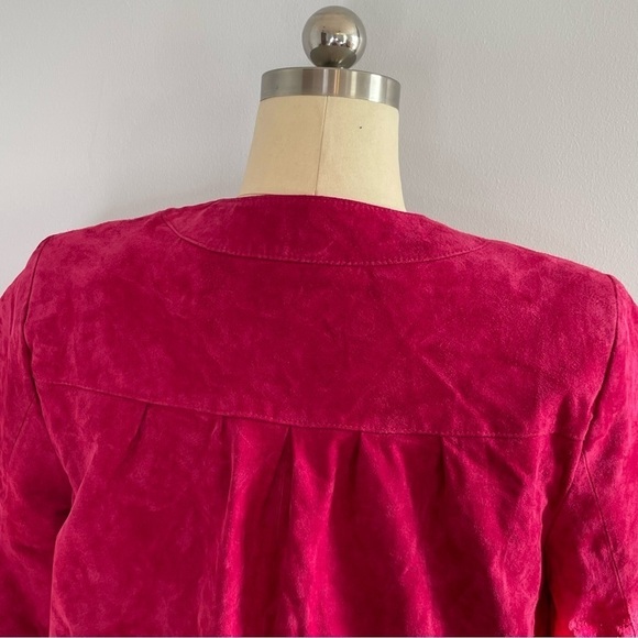 Yvonne le Marie Capelet Short Leather Jacket- Single Button- Pink- Size 12 - Picture 7 of 9